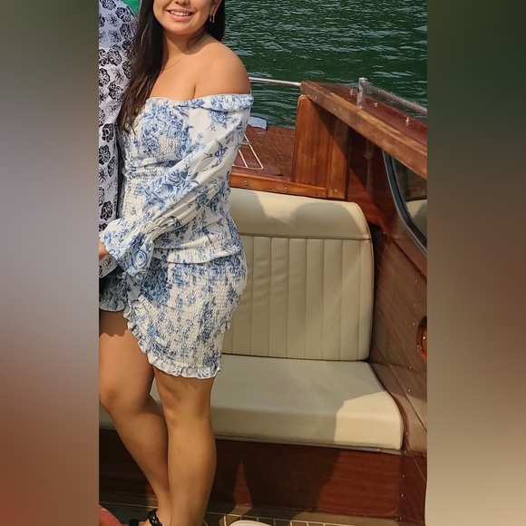 Floral drawstring front bodycon dress - Picture 2 of 5